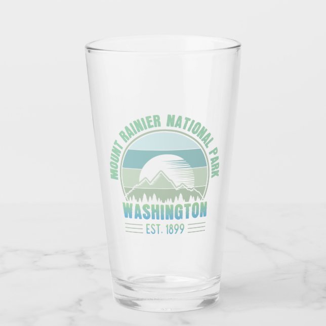 Rainier National Park Washington Retro Glaskopp (Framsida)