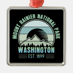 Rainier National Park Washington Retro Julgransprydnad Metall