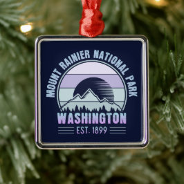 Rainier National Park Washington Retro Julgransprydnad Metall