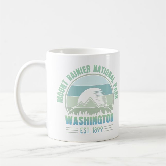 Rainier National Park Washington Retro Kaffemugg (Vänster)