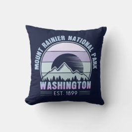 Rainier National Park Washington Retro Kudde