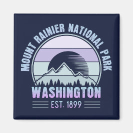 Rainier National Park Washington Retro Magnet