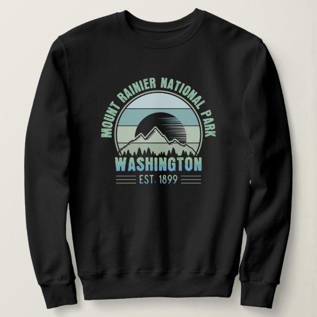 Rainier National Park Washington Retro T Shirt (Design framsida)