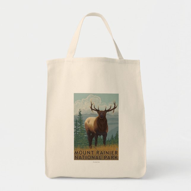 Rainier National Park, WashingtonElk Scene Tygkasse (Framsidan)