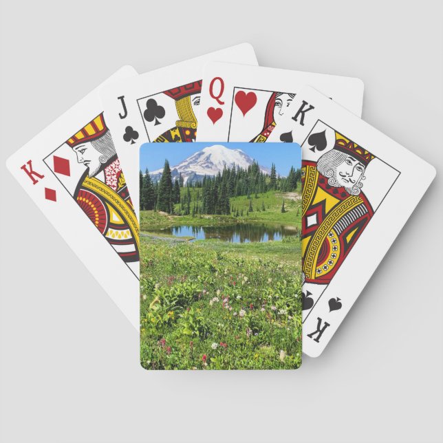 Rainier National Park Wildblommor Casinokort (Baksidan)
