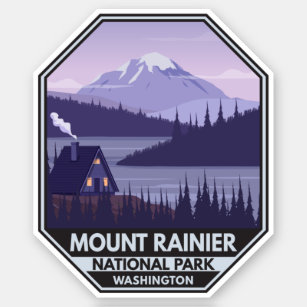 Rainier nationalpark Washington Cabin Retro Klistermärken