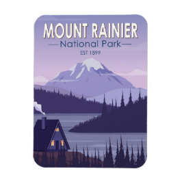 Rainier nationalpark Washington Cabin Retro Magnet
