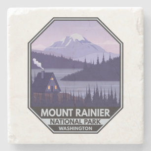 Rainier nationalpark Washington Cabin Retro Stenunderlägg