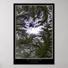 Rainier nationalpark Washington Satellite Poster