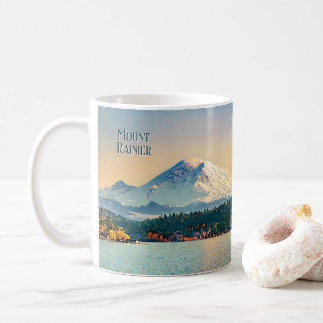Rainier Sjö Washington Pacific Northwest Kaffemugg (Med munk)