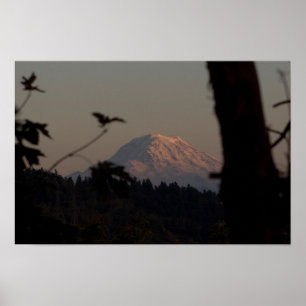 Rainier Sunset, Tacoma, WA Poster