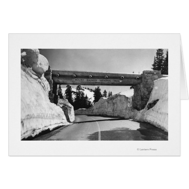 Rainier, WA Chinook Pass Toppmöte Nacher Pass Hälsningskort (Framsidan Horizontal)