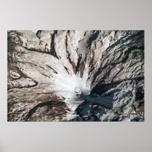 Rainier Washington Volcano Satellite Poster
