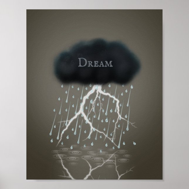 Rainstorm i Sepia Dreamscape Surreal Personlig Poster (Framsidan)
