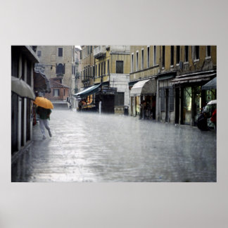 Rainstorm i Venedig, Italien Poster