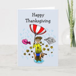 Rainy and Windy Day Thanksgiving Card Helgkort
