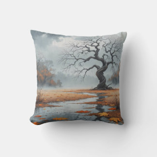 Rainy Autumn Träd Mood Pillow Kudde