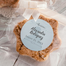 Rainy Blue & Steel Charro Silhouette Quinceanera Runt Klistermärke