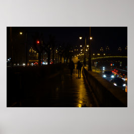 Rainy Budapest Evening Poster