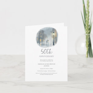 Rainy City Romantik-Elegant bröllop-årsdagen Inbjudan