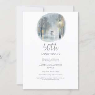 Rainy City Romantik-Elegant bröllop-årsdagen Inbjudningar