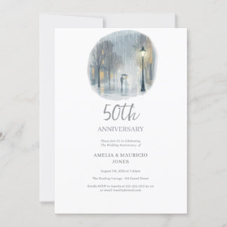 Rainy City Romantik-Elegant bröllop-årsdagen Inbjudningar
