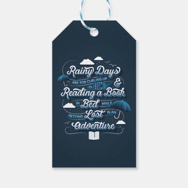 Rainy Day Äventyr / Gift Märkre Presentetikett (Framsidan)