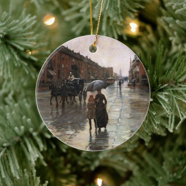 Rainy Day, Boston av Frederick Childe Hassam Julgransprydnad Keramik (Träd)