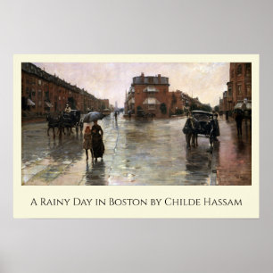 Rainy Day, Boston av Frederick Childe Hassam Poster