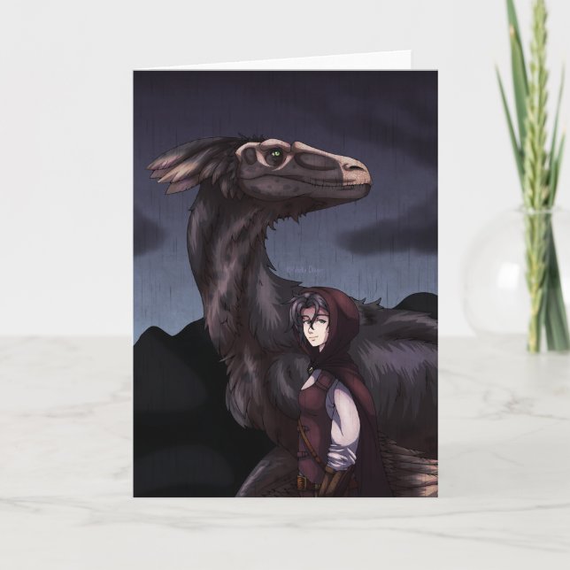 Rainy Day Dinosaur Kort (Framsida)