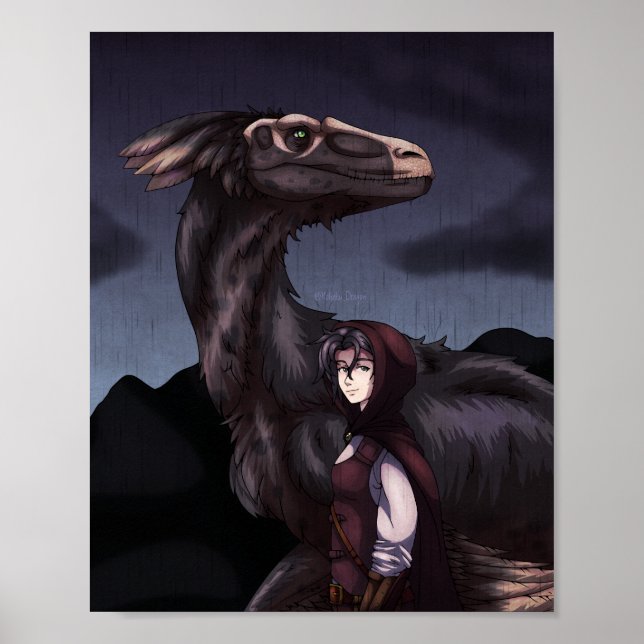 Rainy Day Dinosaur Poster (Framsidan)