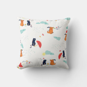 Rainy Day Friends: Cat Hund Vintage Kudde