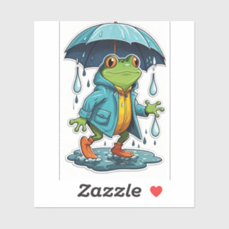 Rainy Day Frog i Cute Rainrock Klistermärken