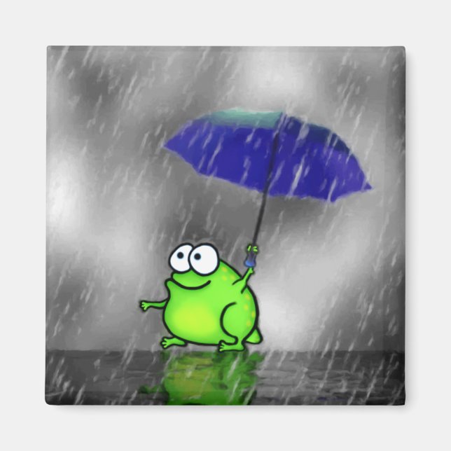 Rainy Day Frog Magnet (Framsidan)