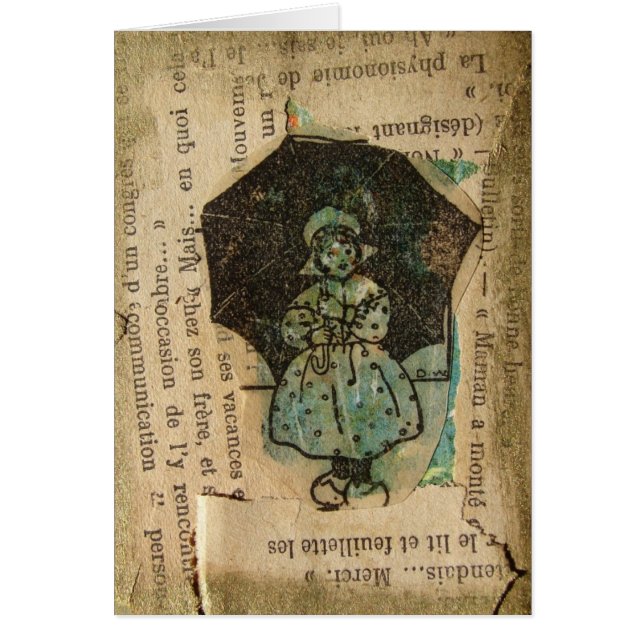 Rainy Day Girl Hälsningskort (Framsidan)