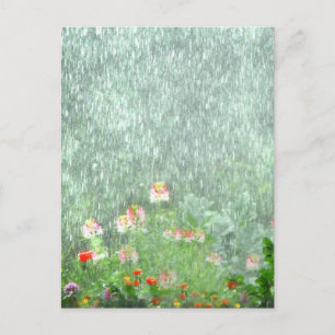 Rainy Day i Blomsterträdgården Postcard Vykort