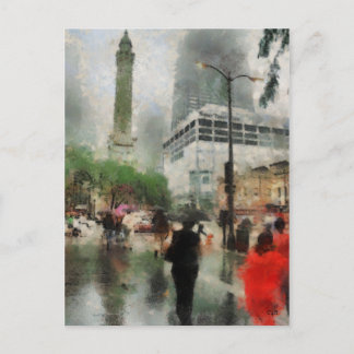 Rainy Day i Chicago Vykort
