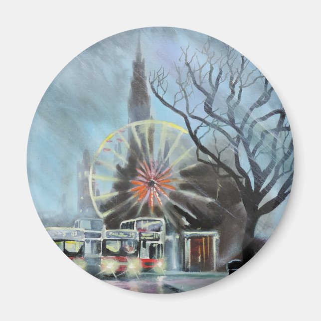 Rainy Day i Edinburgh Magnet (Framsidan)