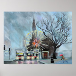 Rainy Day i Edinburgh Poster