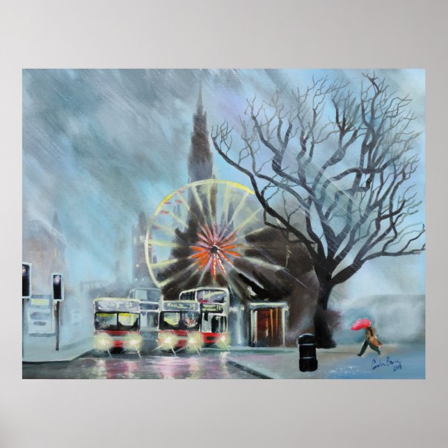 Rainy Day i Edinburgh Poster (Framsidan)