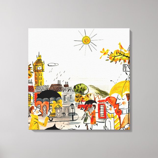 Rainy Day i London Canvastryck (Framsida)