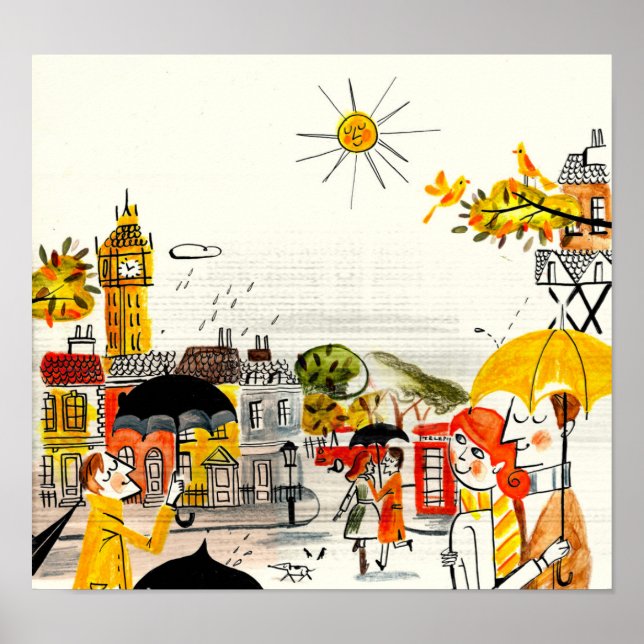 Rainy Day i London Poster (Framsidan)