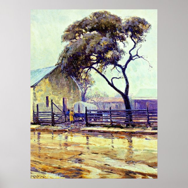 Rainy Day in Bandera av Julian Onderdonk Poster (Framsidan)