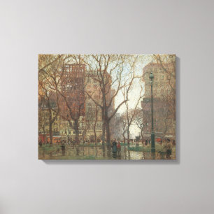 Rainy Day, Madison Square, New York, Paul Cornoyer Canvastryck