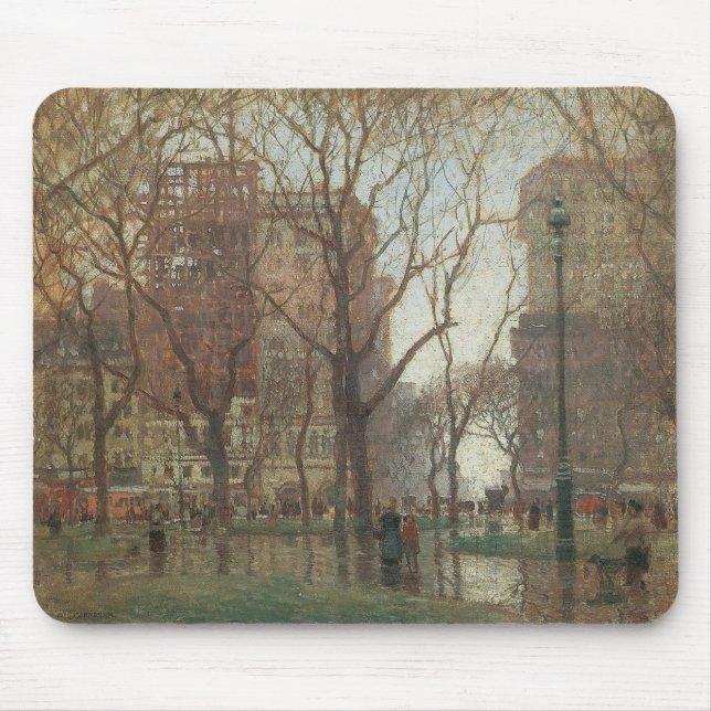 Rainy Day, Madison Square, New York, Paul Cornoyer Musmatta (Framsidan)