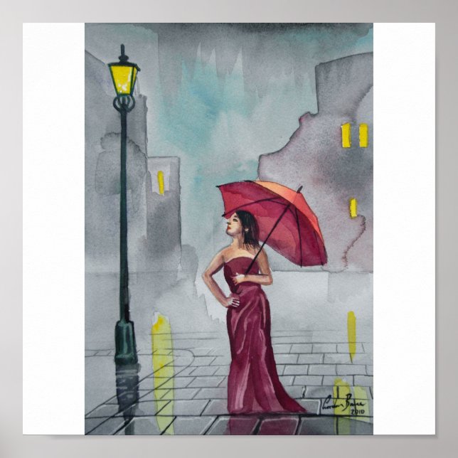 RAINY DAY RED UMBRELLA POSTER (Framsidan)