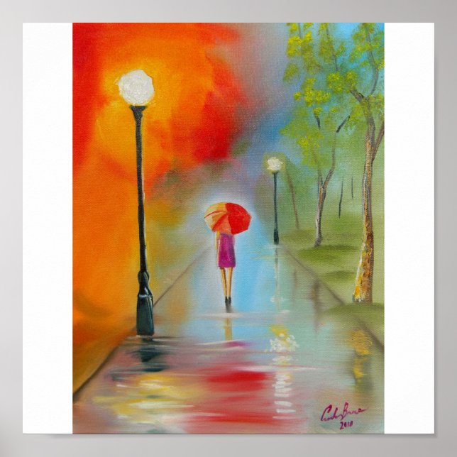 RAINY DAY RED UMBRELLA POSTER (Framsidan)