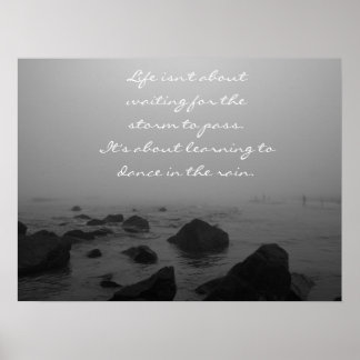 Rainy Day vid Beach Poster