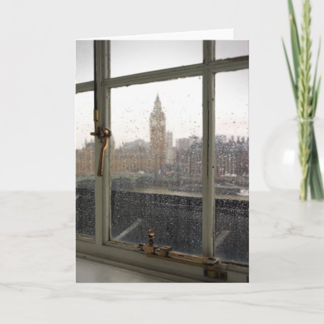 Rainy Day View on Big Ben - London Greeting Card Kort (Framsida)