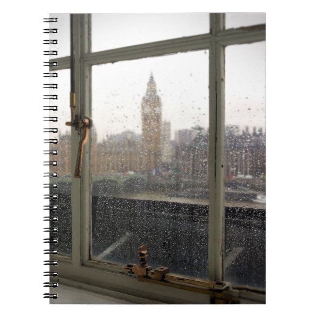 Rainy Day View on Big Ben - London Notebook Anteckningsbok (Framsidan)